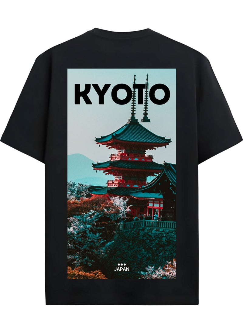Alex Rosen Unisex Oversize Crew Neck Printed Short Sleeve Black T-Shirt  - Image 1