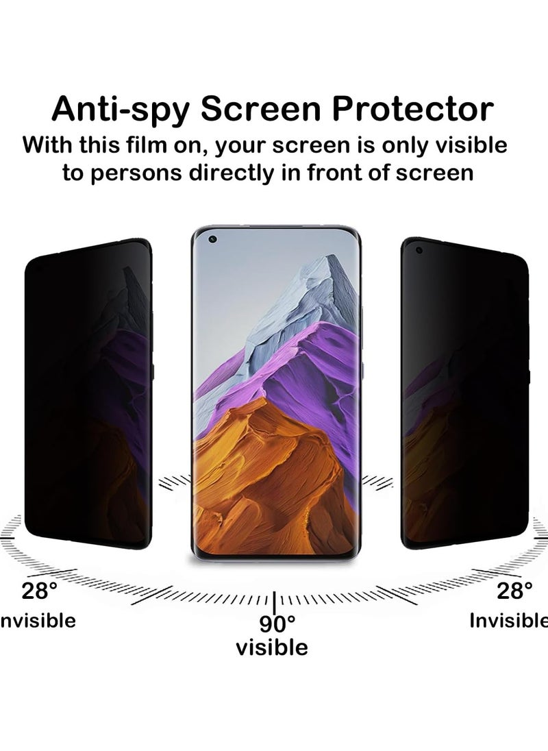 SNW - Privacy Screen Protector for Xiaomi Mi 11 Pro 5G [2 Pack], Anti Spy Screen Protector, Support Fingerprint Unlock, Anti Scratch, Full Coverage, Anti-Peeping TPU Soft Film for Xiaomi Mi 11 Pro - Image 1