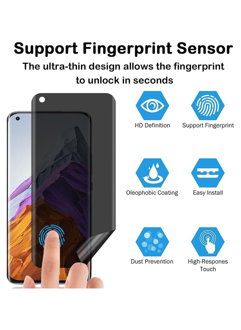 SNW - Privacy Screen Protector for Xiaomi Mi 11 Pro 5G [2 Pack], Anti Spy Screen Protector, Support Fingerprint Unlock, Anti Scratch, Full Coverage, Anti-Peeping TPU Soft Film for Xiaomi Mi 11 Pro - Image 1