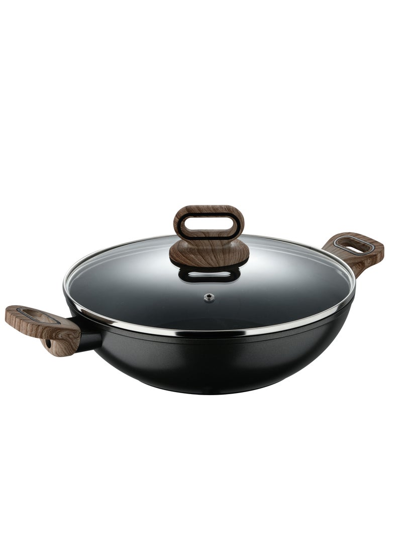 BERGNER ULTIMATE TX FORGED ALUMINUM KADAI + LID 28 CM WITH HEATDOT TECHNOLOGY, INDUCTION BOTTOM, GREY COLOR, BG36177GY  - Image 1