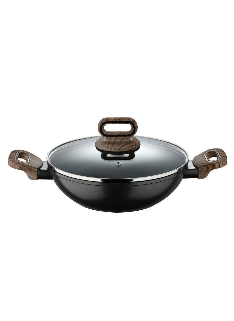 BERGNER ULTIMATE TX FORGED ALUMINUM KADAI + LID 28 CM WITH HEATDOT TECHNOLOGY, INDUCTION BOTTOM, GREY COLOR, BG36177GY  - Image 2