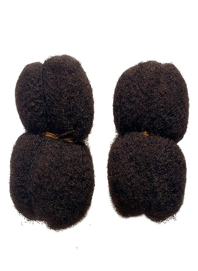 DISTINS Tight Afro Kinky Human Hair for Dreadlocks,Ideal for Making Locs,Repair Extensions,Twist or Braids 2 Bundles/Package Darker Brown #2 16inch - Image 1