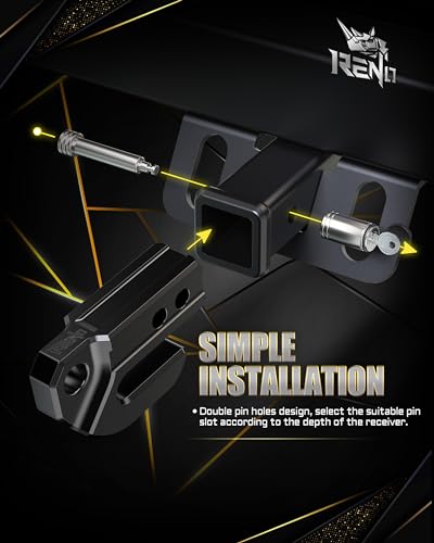 RENO Hitch Slider, 2" Receiver Slider Skid Protection 45,000 lbs Compatible with 3/4" D-Ring or Soft Shackle for Trucks Off-Road Vehicle Towing Recovery Hitch Protection (Aluminum, Black) - Image 5