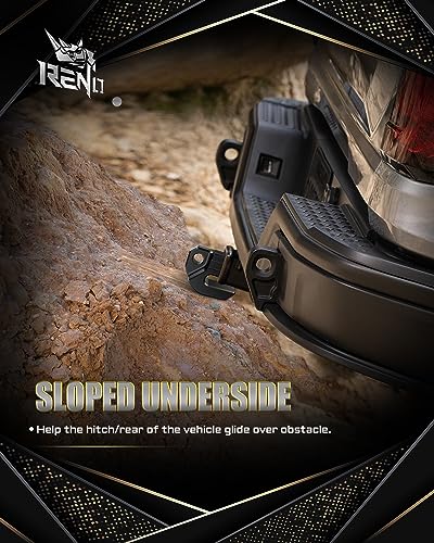 RENO Hitch Slider, 2" Receiver Slider Skid Protection 45,000 lbs Compatible with 3/4" D-Ring or Soft Shackle for Trucks Off-Road Vehicle Towing Recovery Hitch Protection (Aluminum, Black) - Image 2