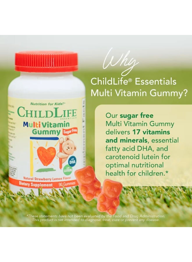 CHILDLIFE ESSENTIALS Multi Vitamin Gummy, Sugar Free, Natural Strawberry Lemon, 90 Gummies - Image 3