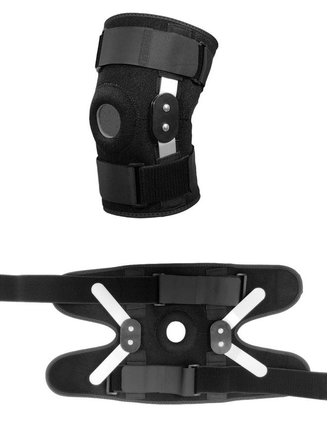 Hanayo Knee Brace Knee Support for Knee Pain Relief  Adjustable Knee Support for Men and Women with Side Stabilisers Bandage Knee with Velcro Fastening and Patella Opening Knee Brace for Sports and Everyday Use(Black) - Image 2
