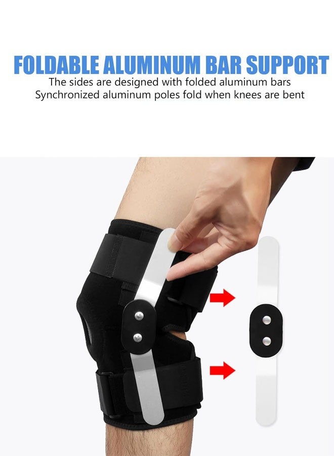 Hanayo Knee Brace Knee Support for Knee Pain Relief  Adjustable Knee Support for Men and Women with Side Stabilisers Bandage Knee with Velcro Fastening and Patella Opening Knee Brace for Sports and Everyday Use(Black) - Image 5