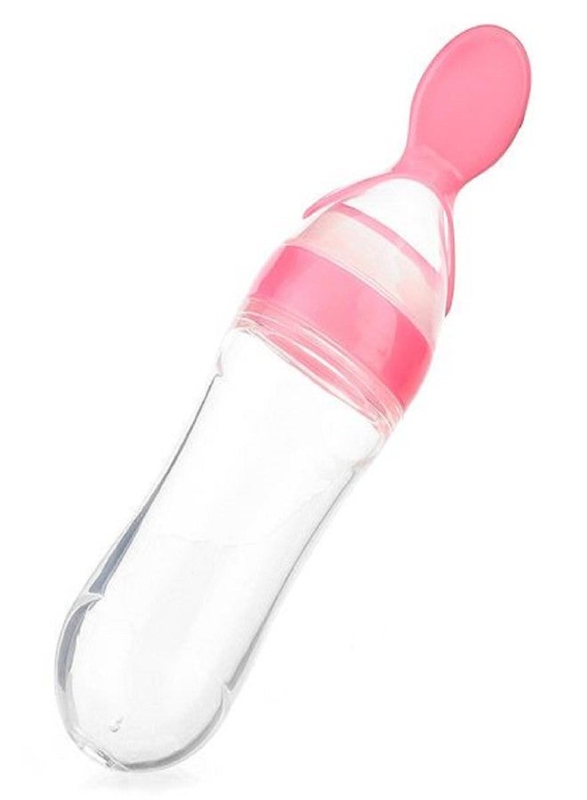 Profiklen ProfiKID Baby Squeezy Food Grade Silicone Bottle with Soft Silicon | Spoon | CeralacFeeder | Rice Paste Milk Food_Feeder 90 ML (Squeezy - Pink) (Pack of 1) - Image 4