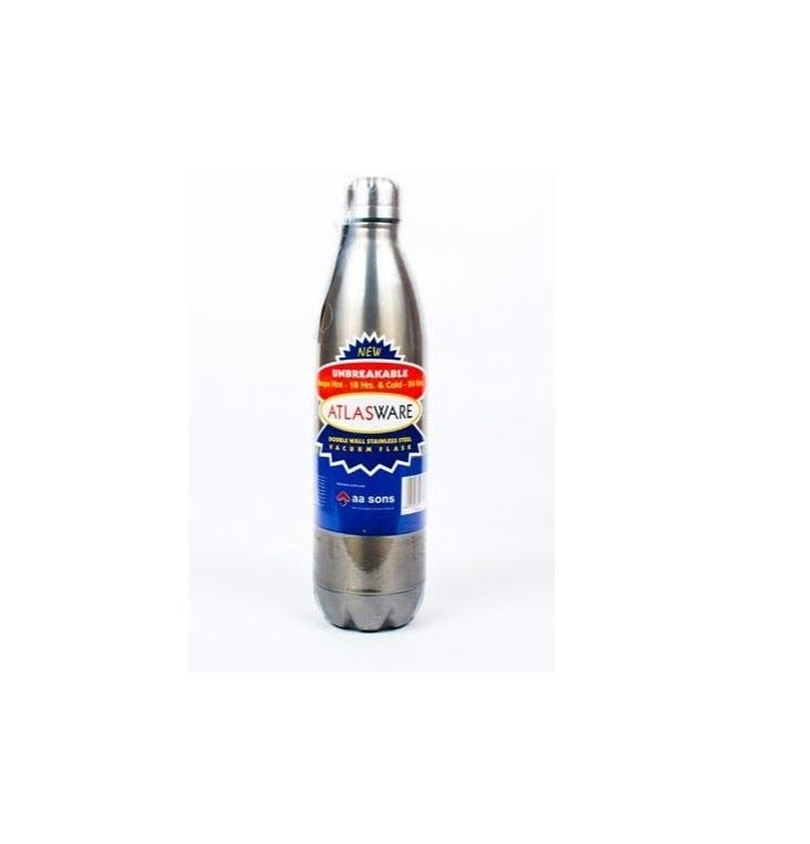 Atlasware Stainless Steel Vacuum Bottle - 500ml, Unbreakable, Silver - Image 1