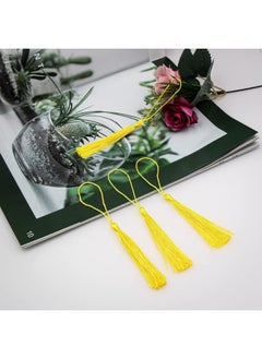 Generic 100 Pieces Light Yellow Color 13cm/5-Inch Silky Handmade Soft Tassels Floss Bookmark Tassels with 2-Inch Cord Loop for Jewelry Making, DIY Projects, Bookmarks  - Image 5