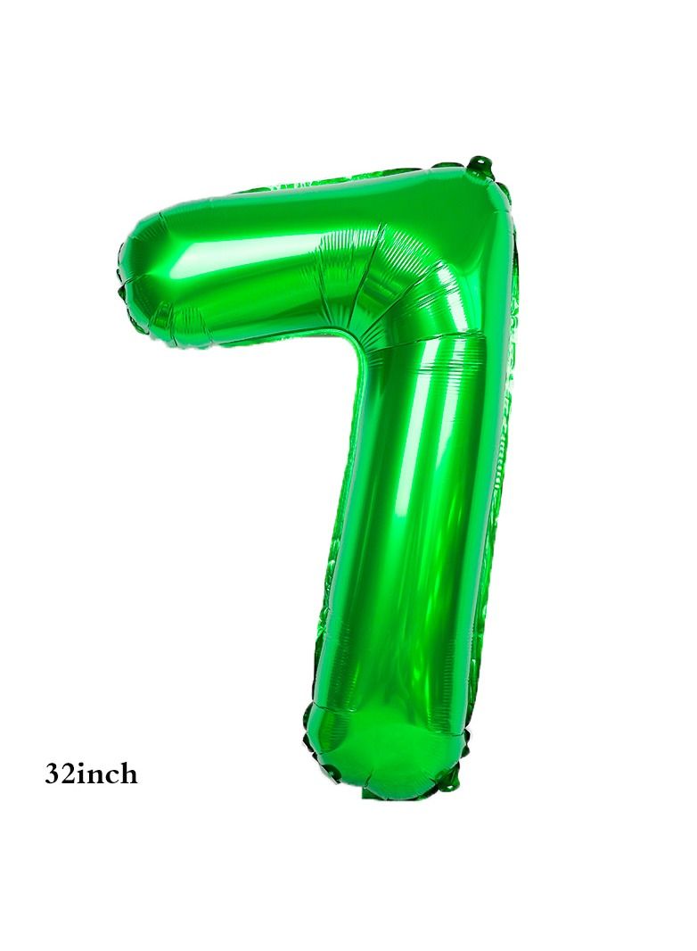 DecoLoral DECOR ME Football  Soccer Birthday Party Decorations Soccer Ball Number Balloon Soccer foil Balloon Green Balloon for Soccer Themed Celebration No 7 - Image 3
