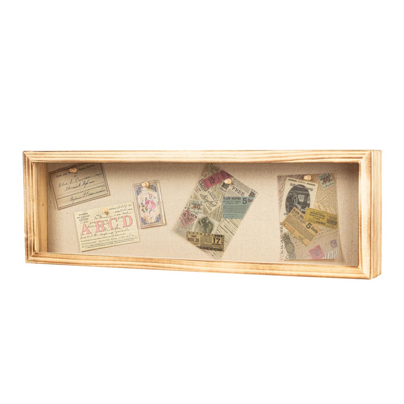 Freezing point Shadow Box Frame 8x25 Flower Shadow Box Pin Display Case Cabinet Picture Frame with Linen Back Memorabilia Awards Medals Badge Bouquet Wedding Memory Box for Keepsakes Long - Image 3