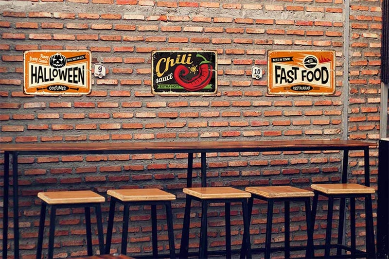AOYEGO Chili Sauce Poster Tin Sign,Extra Hot Chili Vintage Metal Tin Signs for Cafes Bars Pubs Shop Wall Decorative Funny Retro Signs for Men Women 8x12 Inch - Image 4