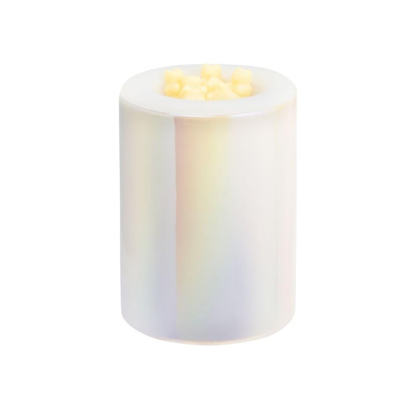 Happy Wax Iridescent Pink Mod Wax Melt Warmer with 3 6 and 9 Hour Timer for Scented Wax Melts Tarts  Cubes  Electric Ceramic Wax Melter with Removable No Mess Silicone Wax Dish