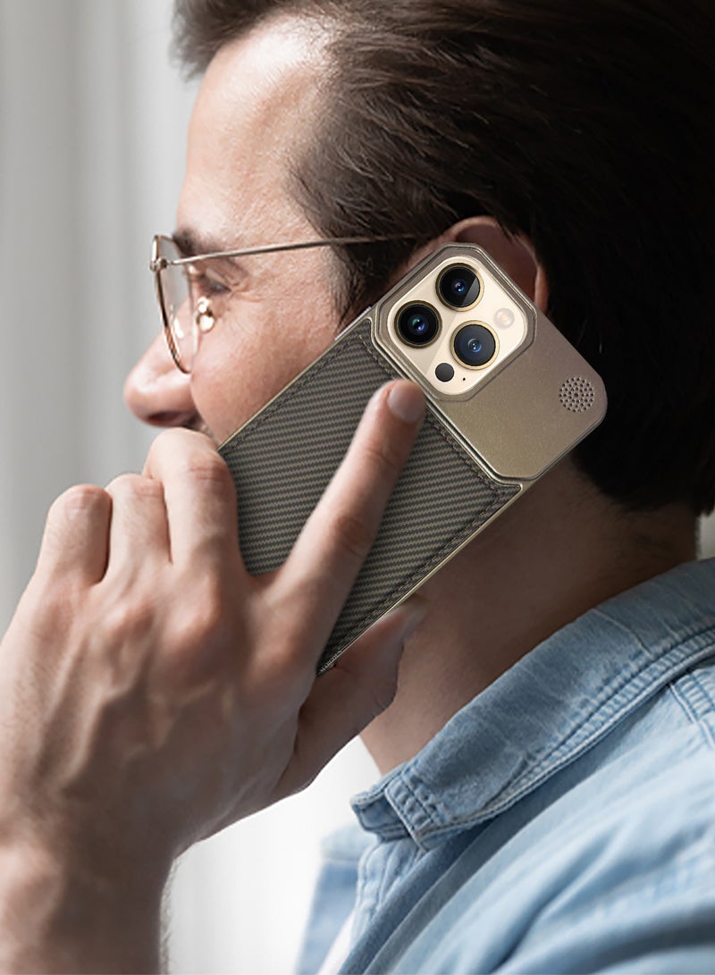 CATANES iPhone 13 Pro Max Case Leather Metal Design, Slim Lightweight Minimalist Cover - Image 4