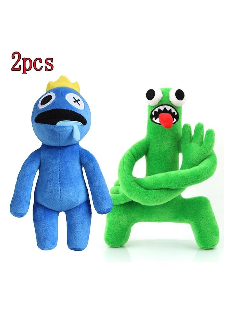 MAGIC VAULT 2pcs Rainbow Friends Plush Toys, soft cute stuffed animal Doll (Blue and Green)  - Image 1