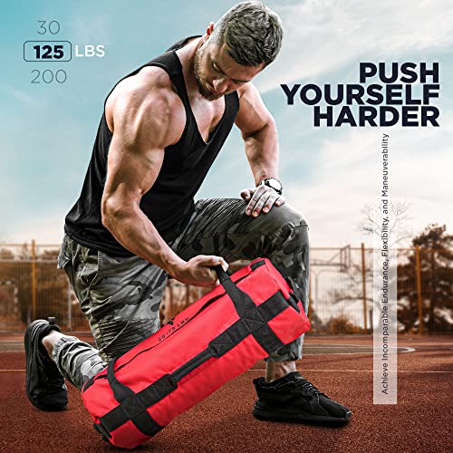 RDX Sandbag for Fitness Weights Training, Unfilled Power Bags with Handles, 5-200 LBs Adjustable Weighted Slam Bag for Strength Powerlifting Running Heavy Workout Home Gym Exercise, Sold AS UNFILLED - Image 3