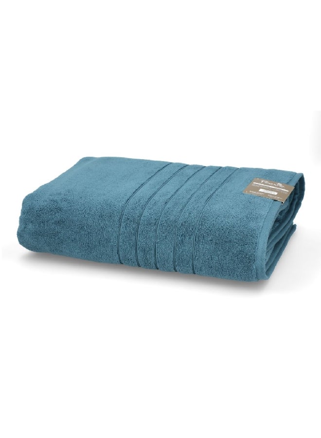 REVE Borabora Luxurious Highly Absorbent Cotton Bath Sheet Blue 100 x 180 cm  - Image 3