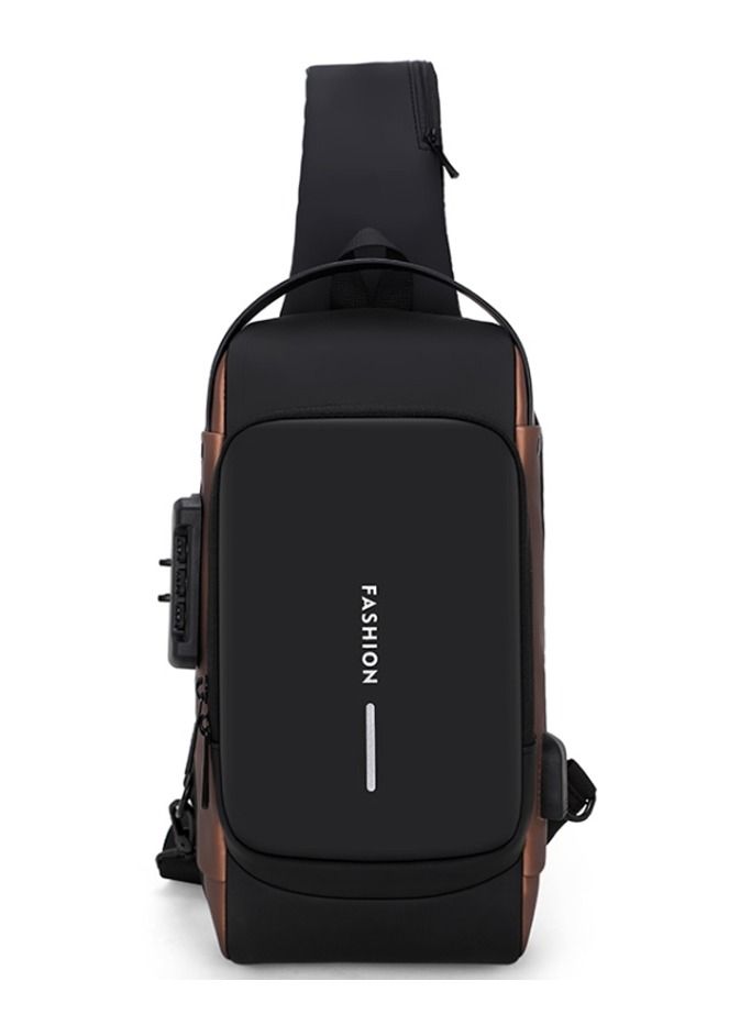 Men Woman's Waterproof USB Charging Oxford Crossbody Bag Anti Theft Shoulder Sling Bag Short Travel Messenger Chest Pack for Male E0S6
