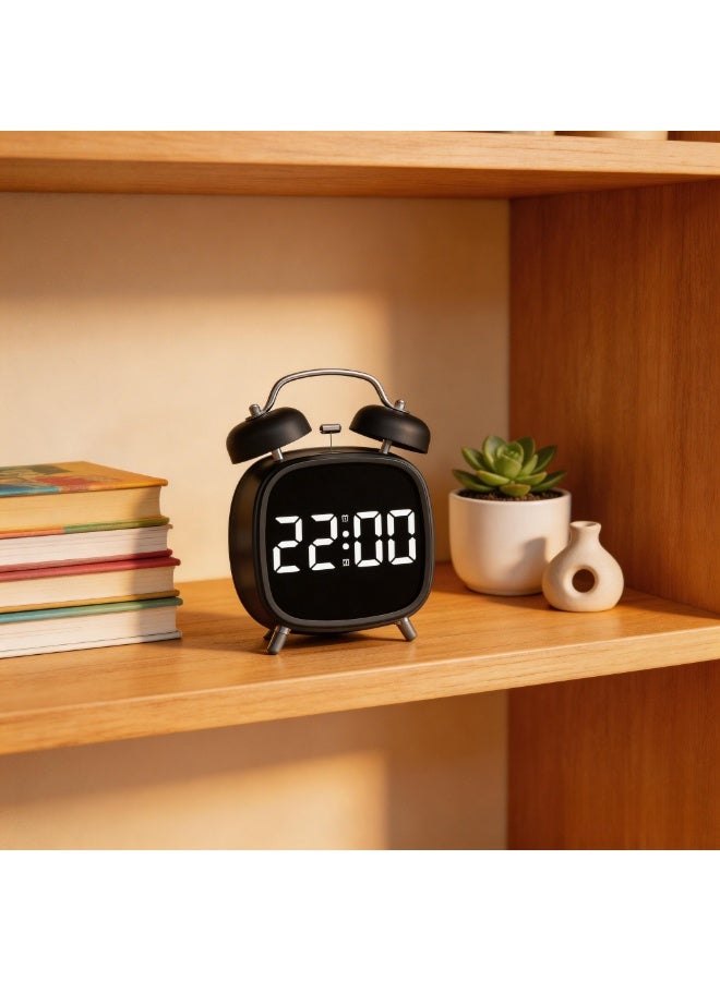 Classic Dual Bell Electronic Clock, Digital Alarm Clock for Heavy Sleepers, Easy-to-Read Large Display, Durable Plastic Design, Suitable for Bedroom and Home Office, Fashionable Modern Style - Image 5