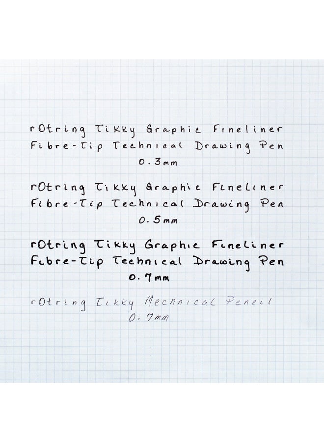 Rotring Tikky Fine Liner Fiber Tip Graphic Pen, 0.3 mm, Black Ink (1904753) - Image 2