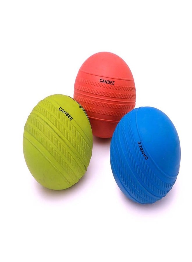 Canbee كرات طوابع مطاطية سوداء وملونة من كانبي للعب الكريكيت في الشوارع، عبوة من 3 قطع (متعددة الألوان) - Image 2