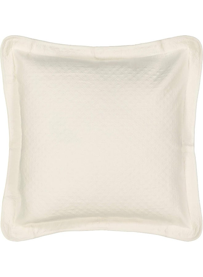 HISTORIC CHARLESTON King Charles Modern Farmhouse Floral Matelasse Decorative Pillowcase, 100% Cotton Breathable Bedding, Euro Sham (26" x 26"), Ivory - Image 5