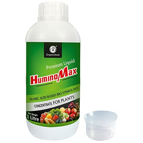 OrganicDews Humic Acid Fertilizer Based Bio Stimulant Concentrate for Plants 1 litre with Measuring Cup 25 ml - Plant Growth Enhancer, Soil Conditioner for Indoor and Outdoor Plants - Image 1