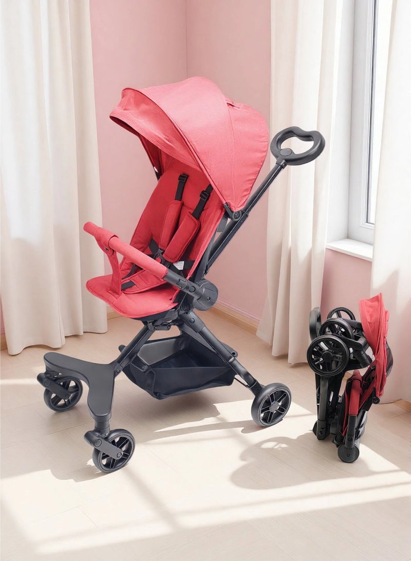 EASY FUTURE Two-way Ultra Lightweight Foldable Travel Stroller with Foldable Gear for Airplane Adjustable Canopy Foldable Storage Basket and Multi Position Reclining Seat NO.1101 - Image 1