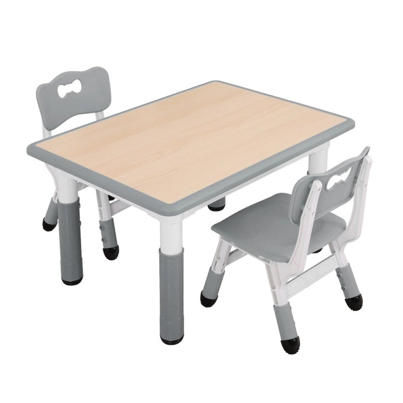 UNICOO Kids Table and Chairs Set Height Adjustable Toddler Study Table and Chairs Arts Crafts Table Suitable for Ages 210 Childrens Activity Table Preschool Furniture BY60MGY