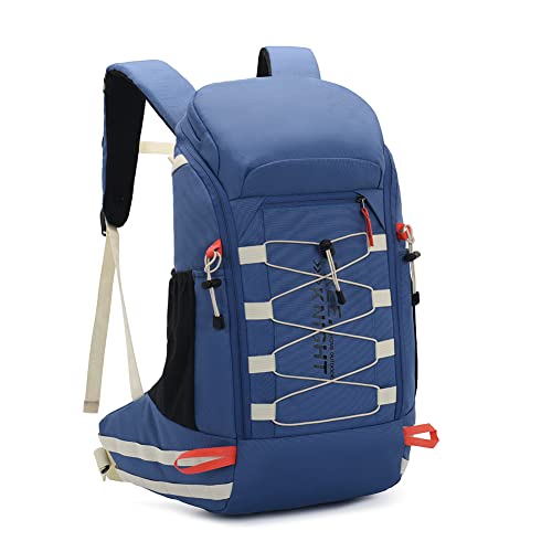 Bseash 40L Waterproof Hiking Camping Backpack with Rain Cover, Outdoor Sport Travel Daypack Rucksack for Skiing Cycling (Blue) - Image 1