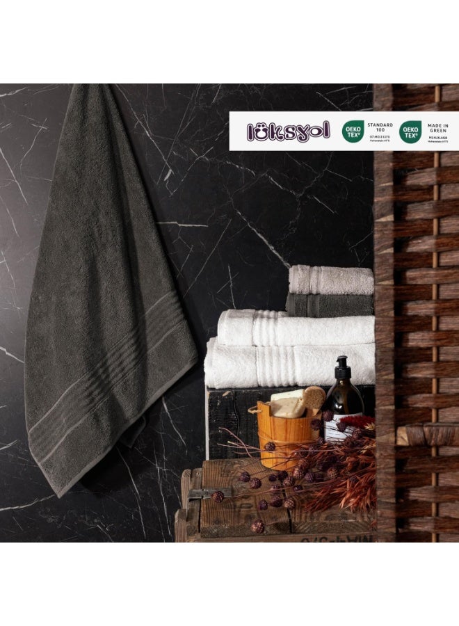 لوكسيول طقم مناشف فاخرة من لوكسيول - 100٪ قطن تركي نقي - وزن 600 GSM - ناعم جداً وذو امتصاص عالي - طقم 6 قطع (2 منشفة حمام 140×70، 2 منشفة يد 50×90، 2 منشفة وجه 50×30) - جودة فندقية فاخرة ومناسبة للمنتجعات - تصميم أنيق وعصري - معتمد من أوكو-تكس (صنع بطريقة مستدامة ومعيار 100) - رمادي - منشفة مثالية للاستخدام اليومي أو لضيوفك أو للهدايا - ناعمة على البشرة ولا تتلاشى ألوانها مع الغسيل - قابلة للغسل بالغسالة وتدوم طويلاً - فخامة ملموسة في كل مرة تستخدمها فيها - طقم مناشف عملي وأنيق يناسب المنزل أو السفر أو النادي الصحي - مناشف لوكسيول مصممة لتجمع بين الجودة العالية والأناقة - Image 4