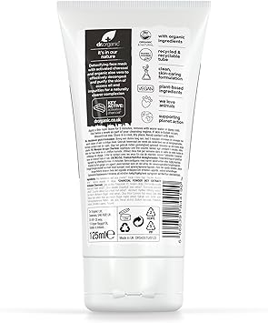 dr.organic Dr Organic Charcoal Face Mask Cleansing For Acne Clearing Skin Oily Problem Skin Natural Vegan CrueltyFree Paraben SLSFree Recycled Recyclable Organic 125ml Packaging may vary - Image 2
