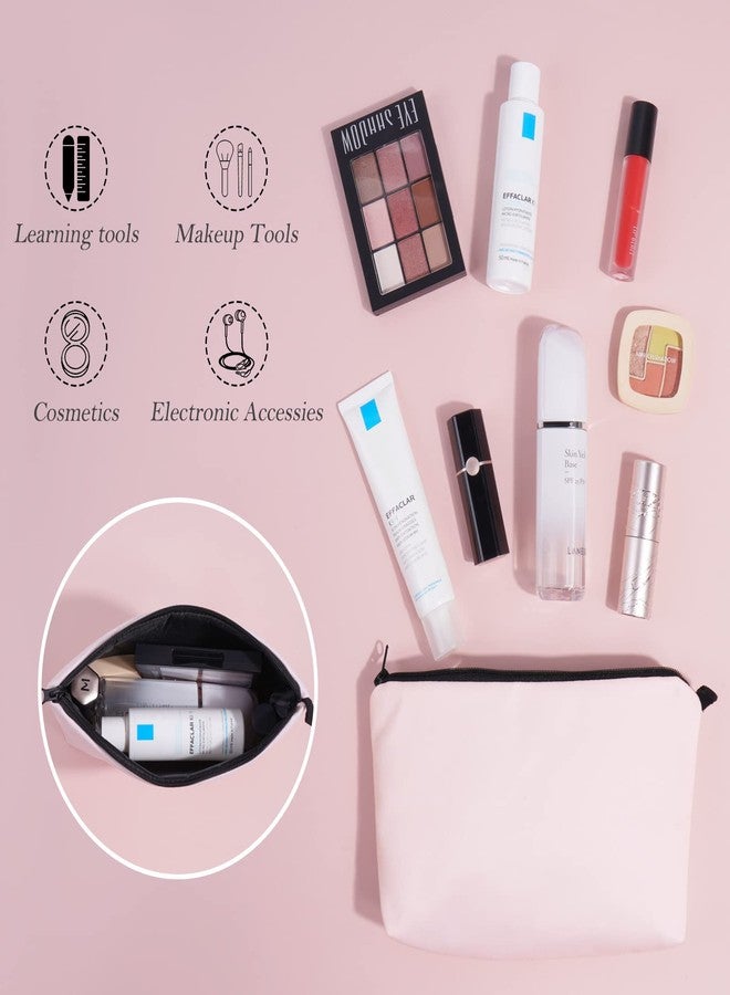 MAGEFY 5 PCS Makeup Bag Large Makeup Pouch Small Makeup Bags for Purse Travel Cosmetic bag for Women Solid Color - Image 3