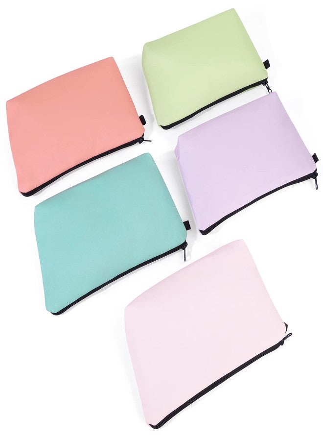 MAGEFY 5 PCS Makeup Bag Large Makeup Pouch Small Makeup Bags for Purse Travel Cosmetic bag for Women Solid Color - Image 5