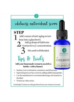 Skin Perfection Edelweiss Natural Derived Plant Antioxidant Extract Potent Anti-Aging Vitamin C Hydration Younger-Looking Skin Easy Add Dropper Make Your Own Skincare Lotion Supplies  - Image 3