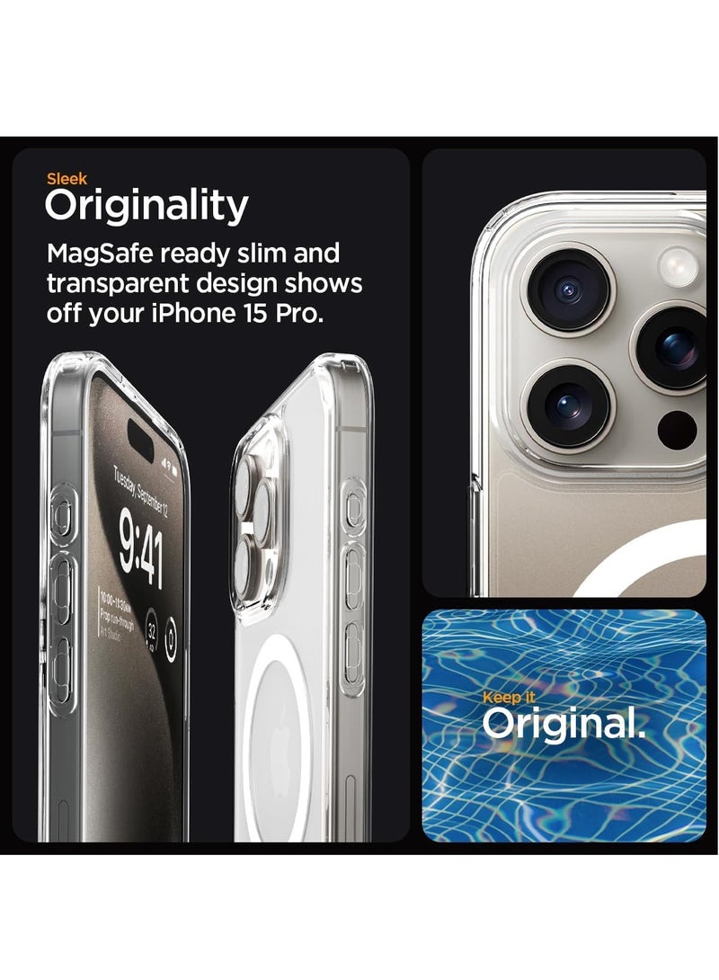 DUSALA IPhone 15 Clear Magnetic Cover, MagSafe Compatible, Hybrid Protective, Crystal Clear Back Case, Shockproof Silicone Frame, Slim Transparent Case (iPhone 15) - Image 5