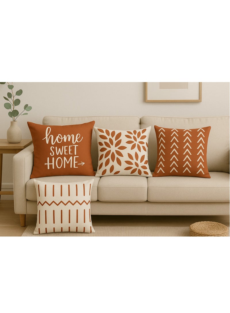 Joyelink Pillow Covers 18x18 Set of 4, Modern Sofa Throw Pillow Cover, Decorative Outdoor Linen Fabric Pillow Case for Couch Bed Car Home Sofa Couch Decoration 45x45cm (18x18, Set of 4） - Image 2