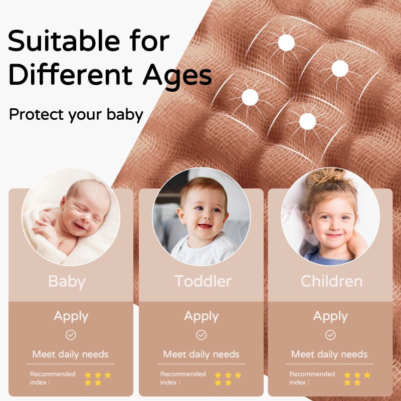 Yoofoss Hooded Baby Towels for Newborn 2 Pack 100% Muslin Organic Cotton Baby Bath Towel with Hood for Babies, Infant, Toddler and Kids, 32x32Inch, Soft and Absorbent Newborn Essential, Giraffe - Image 5