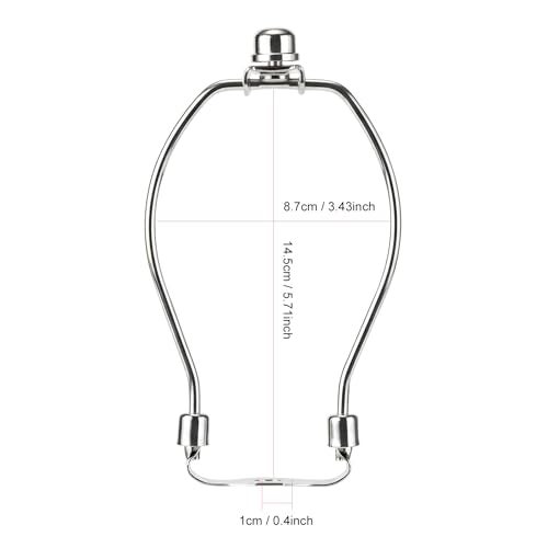 Saangseon 6 Inch Lamp Harp Kits, Nickel Finish, 3/8” Saddle Base Holes, Light-Duty, Pack of 2 Replacements for Table Lamp DIY Shade Holders (Not for Standard Bulb) - Image 2