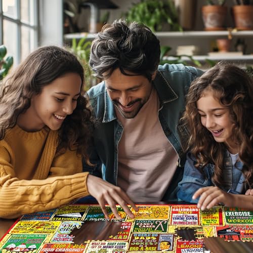 White Mountain 1000 Piece Puzzle Fun Collage Jigsaw Puzzles Gift for Adults Family and Grandparents - Dad Jokes - Image 4