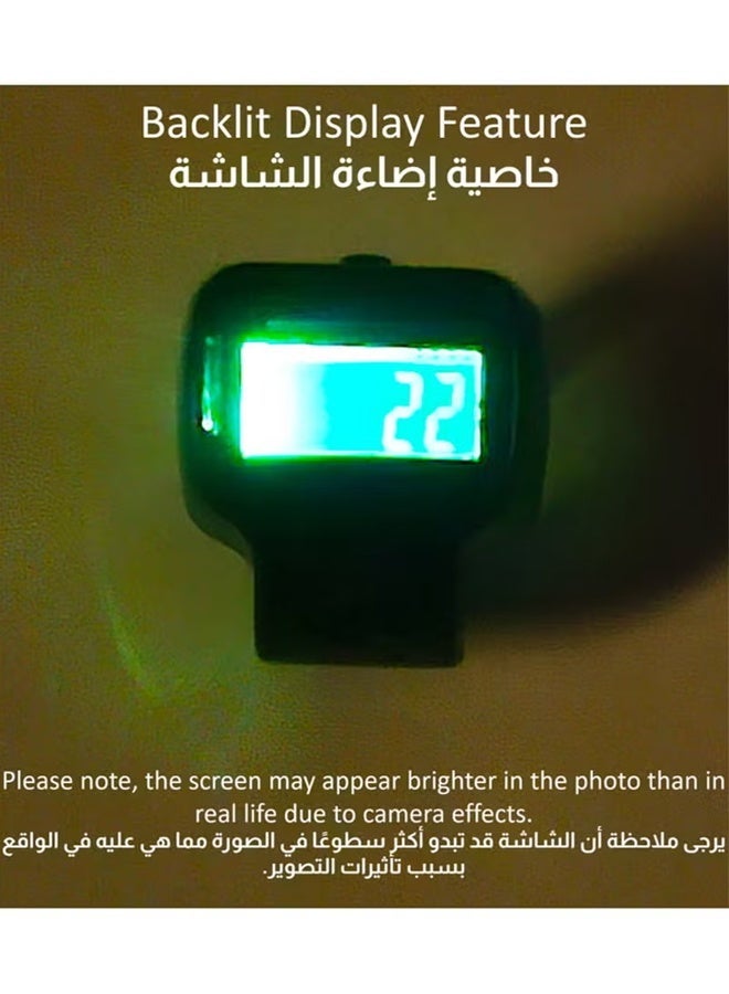 JIXIN 3 pcs Digital Finger Counter with a Backlit Display Button - Compact, Lightweight, for Prayer, Tasbih Ring, Rosary, and Daily Counting - Black, Gray, White - Image 3