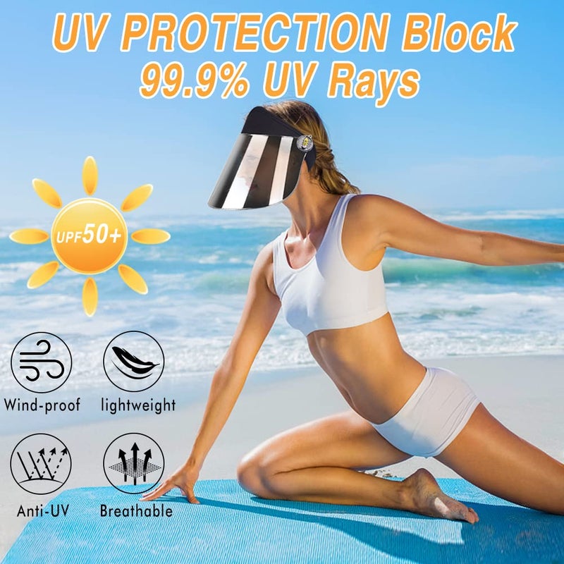 WAYCOM Sun Cap-360° Rotation Sun Visor Hat UV Protection Hat-Sport Cap UPF 50+ for Hiking Golf Tennis Beach Camping Outdoors for Men and Women - Image 3