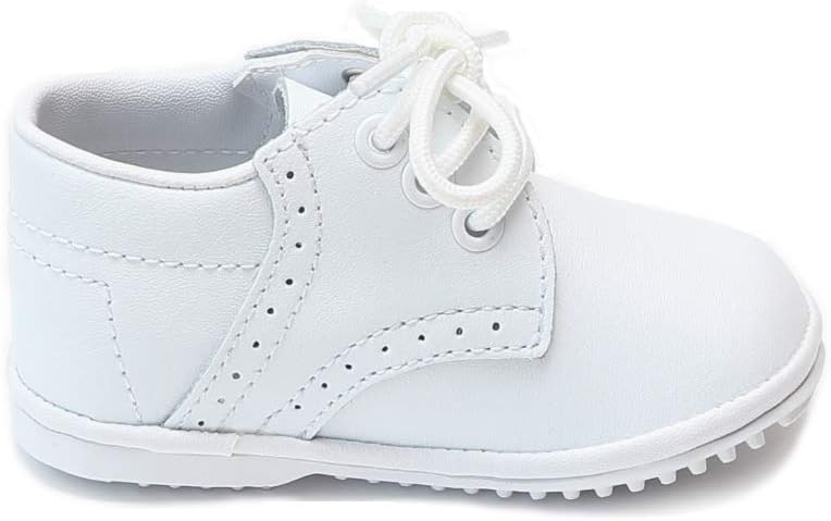 L'Amour James Baby White Leather Lace Up Shoe - Image 2