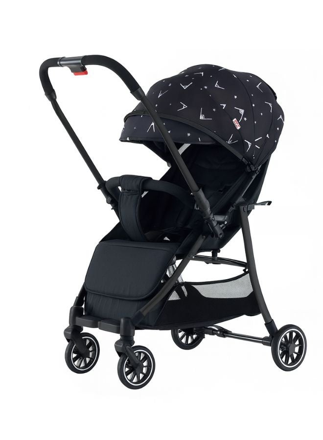 ماس عربة أطفال خفيفة قابلة للطي ثنائية الإتجاه بدفع مزدوج بتصميم مرتفع عالي طي بزر واحد عجلات ممتصة للصدمات 360 درجة وضعيات جلوس واستلقاء متعددة مناسبة لعمر 0–4 سنوات - Image 1