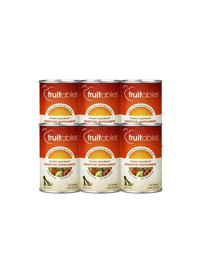 Fruitables Pumpkin Digestive Supplement - Made with Pumpkin for Dogs - Healthy Fiber Supplement for Pet Nutrition - 15 Ounces (6 Pack) - Image 1