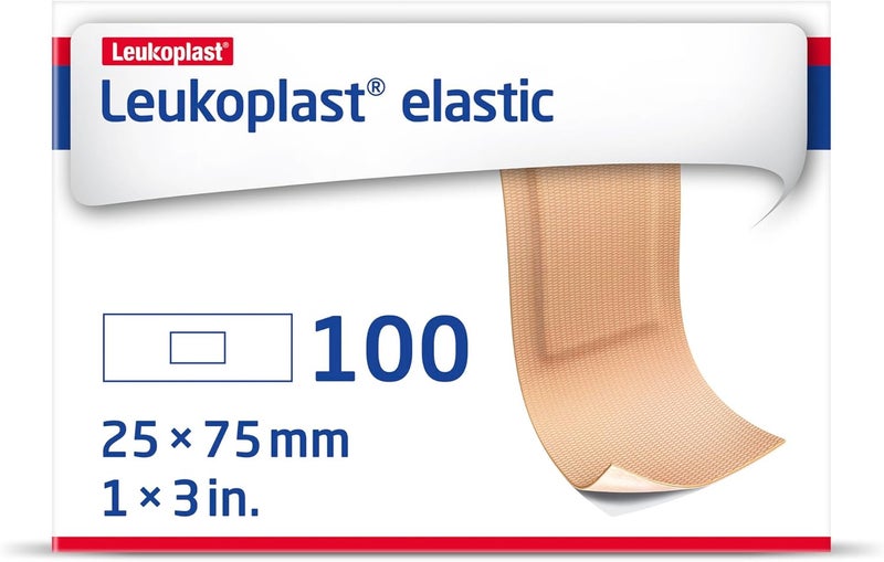 JOBST Leukoplast Elastic Fabric Adhesive Latex Free Bandages Strip 1" x 3" (100 in Box)
