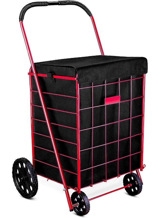 Handy Laundry Shopping Cart Liner, 18" X 15" X 24", Square Bottom, Fits Standard Shopping Cart, Cover And Adjustable Straps For Easy Secure Attachment, Made From Waterproof Material, Black - Image 5