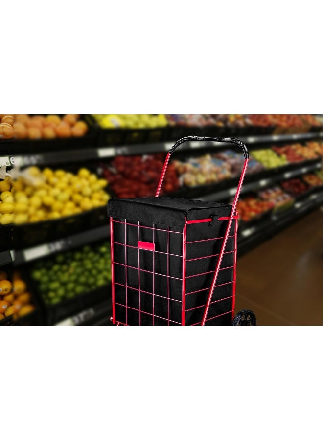 Handy Laundry Shopping Cart Liner, 18" X 15" X 24", Square Bottom, Fits Standard Shopping Cart, Cover And Adjustable Straps For Easy Secure Attachment, Made From Waterproof Material, Black - Image 4