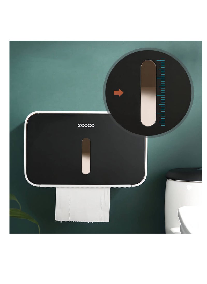 Excefore - Folded Hand Towel Dispenser for Bathroom, Pet Proof Plastic TP Tissue Holder, Visualization Paper Towel Holder, Outdoor Waterproof Toilet Paper Holder, Full Cover Adhesive Mounted - Image 1